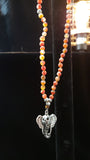 Orange Hand Knotted Banded Agate w/ Elephant Diffuser