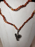 Orange Hand Knotted Banded Agate w/ Elephant Diffuser
