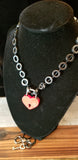 Black 10mm Hematite Ring Collar w/Red Heart Lock