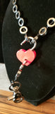 Black 10mm Hematite Ring Collar w/Red Heart Lock