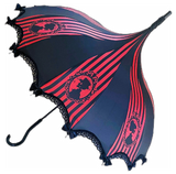 Red & Black Stripped Skeleton UMBRELLA