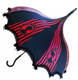 Red & Black Stripped Skeleton UMBRELLA