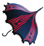 Red & Black Stripped Skeleton UMBRELLA