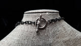 Stainless Steel Chain w/Hematite O-ring & Czech Hearts
