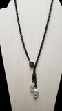 Stainless Steel Chain w/Hematite O-ring & Czech Hearts