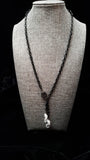 Stainless Steel Chain w/Hematite O-ring & Czech Hearts