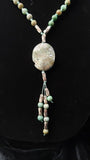 Hand Knotted African Jade Mala W/ Amazonite Guru Bead