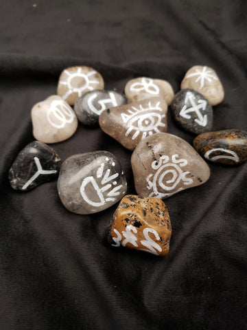 Rutilated & Tourmalated Quartz Witches Runes
