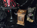 Pentacle Carved Wood Herb Chest