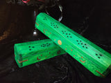 Celestial Wood Incense Box Burner Green 12"L