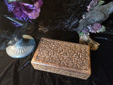 Floral Carved Wooden Box