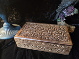 Floral Carved Wooden Box