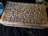 Floral Carved Wooden Box