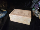 Triple triangle symbol Carved wood box