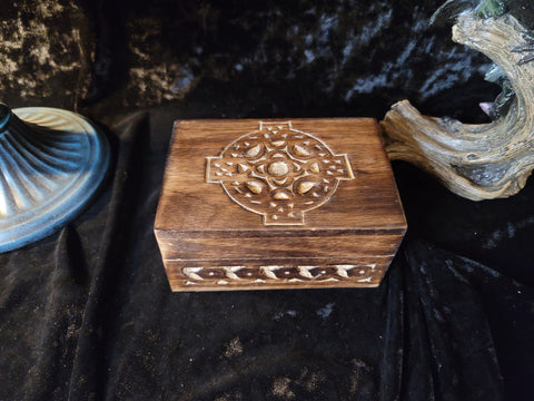 Celtic Cross Wooden Box