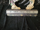 Celestial Wood Incense Box Burner Black