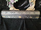 Celestial Wood Incense Box Burner Black