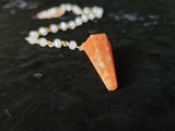Orange Sunstone Gemstone Pendulum with Chain