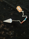 Selenite Gemstone Pendulum with Chain