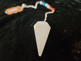 Selenite Gemstone Pendulum with Chain