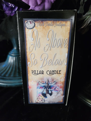 As Above So Below Blessing Pillar Candle