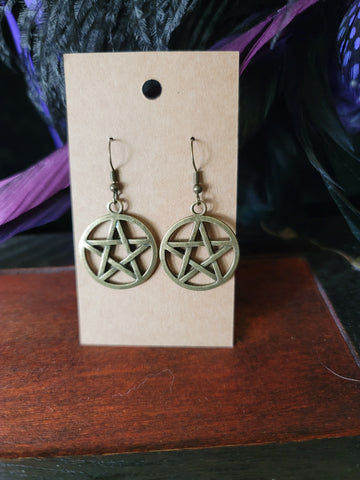 Pentagram Earrings (Bronze)