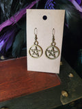 Pentagram Earrings (Bronze)