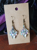 Iridescent Rhinestone Teardrop Earrings