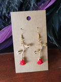 Red Rose Drop Earrings