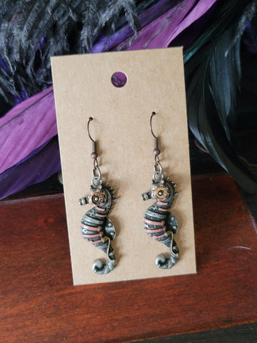 Steampunk Seahorse Earrings