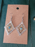 Diamond Concho Pendants Earrings