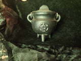 Pentacle Cast Iron Cauldron w/lid