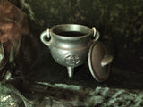Pentacle Cast Iron Cauldron w/lid