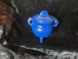 BLUE Cast Iron Cauldron w/lid