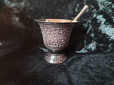 Black Carved Mortar & Pestle