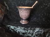 Black Carved Mortar & Pestle