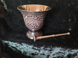 Black Carved Mortar & Pestle