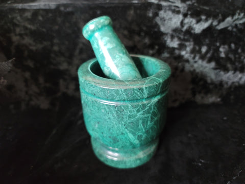 Green Marble Mortar & Pestle