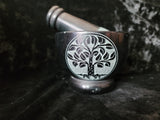Tree of Life Carved Black Soapstone Mortar & Pestle