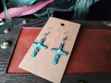 Antique Patina Cross Earrings