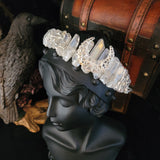 Moon Goddess Raw Crystal Quartz Crown (White / Clear)