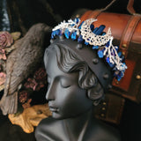 Moon Goddess Raw Crystal Quartz Crown (Blue)