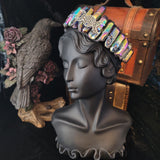 Moon Goddess Raw Crystal Quartz Crown (Purple)