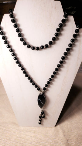 Black Jasper Hand Knotted Mala