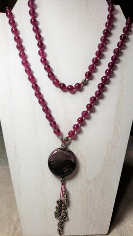 Hand Knotted Magenta Quartz