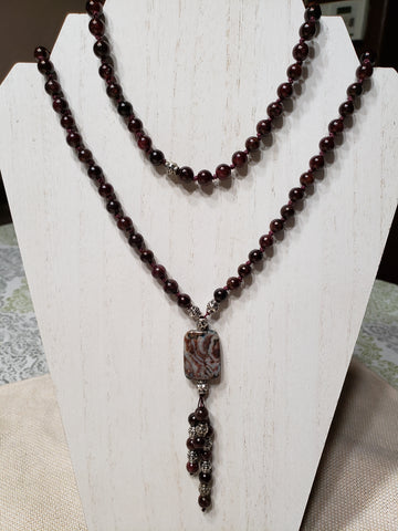 Hand Knotted Garnet Mala