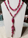 Hand Knotted Pink Banded Agate Mala