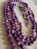 Hand Knotted Purple Quarzite Mala