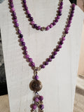 Hand Knotted Purple Quarzite Mala