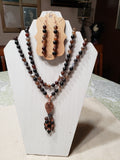 Matte Banded Agate Mala w/Copper Spacers & Guru Bead